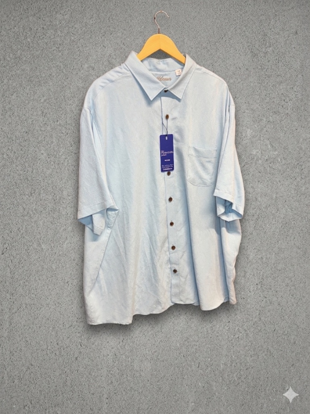 Caribbean The Paradise Palms Men's Shirt 3XB Blue Floral Tropical Camp Button Up